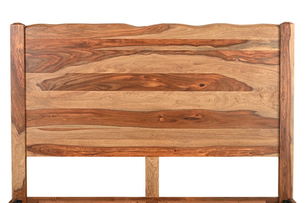 Brown Live Edge Solid Wood King Bed Frame