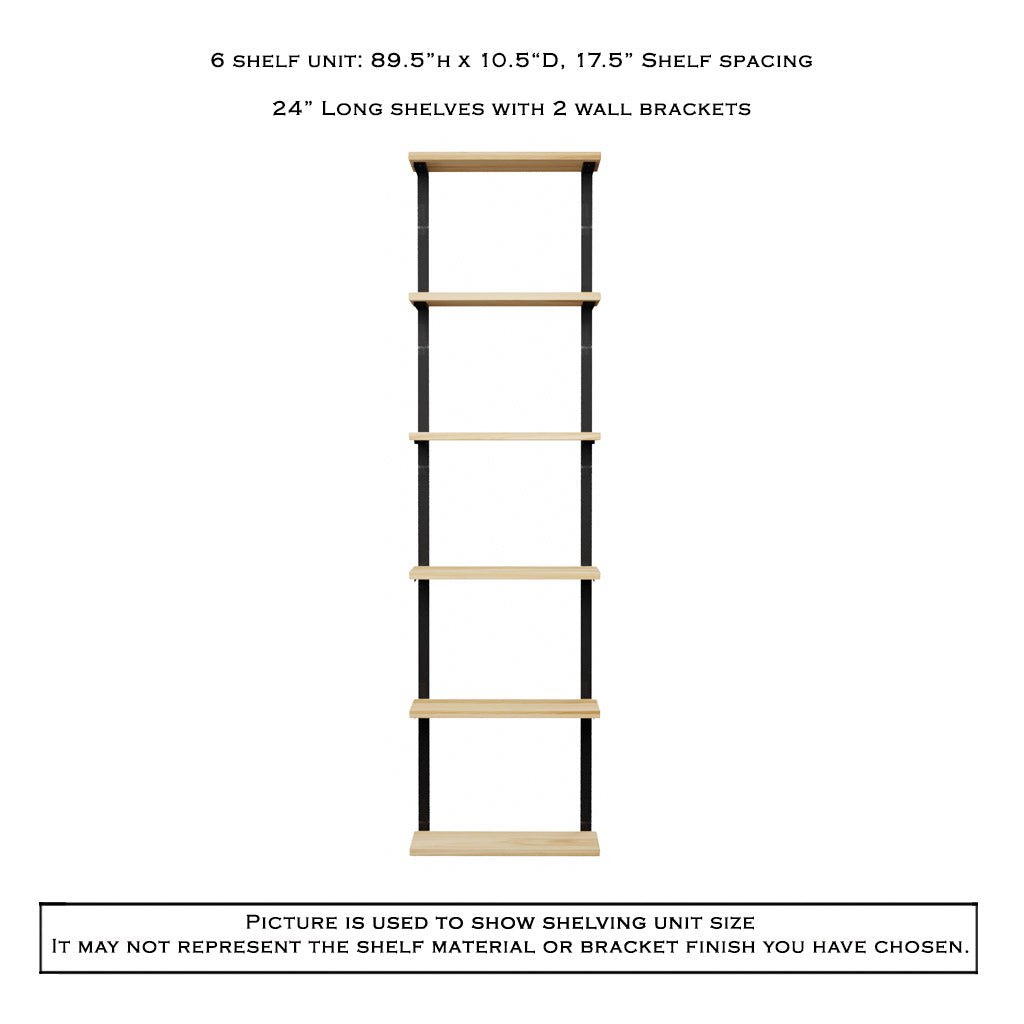 Wall Mount 6 Shelf Unit: 89.5" H