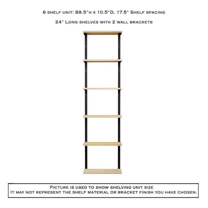 Wall Mount 6 Shelf Unit: 89.5" H