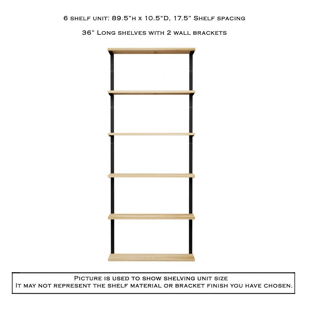 Wall Mount 6 Shelf Unit: 89.5" H