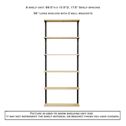Wall Mount 6 Shelf Unit: 89.5" H