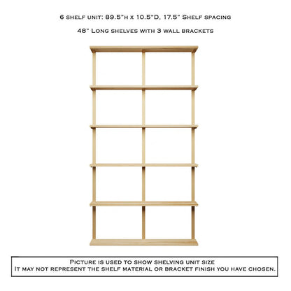 Wall Mount 6 Shelf Unit: 89.5" H