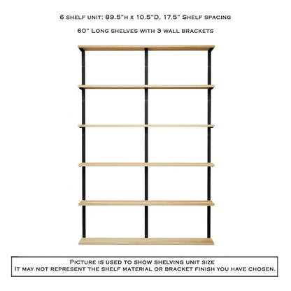 Wall Mount 6 Shelf Unit: 89.5" H