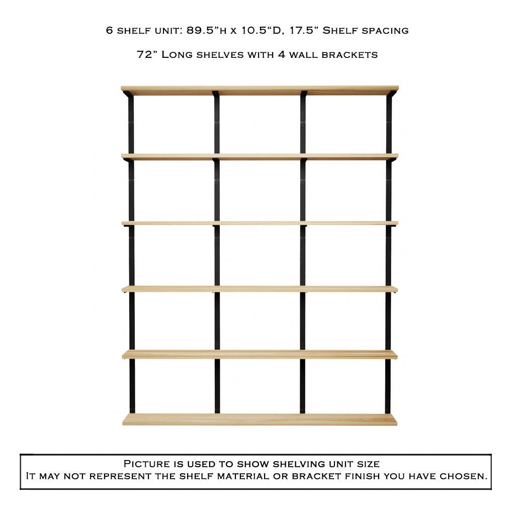 Wall Mount 6 Shelf Unit: 89.5" H