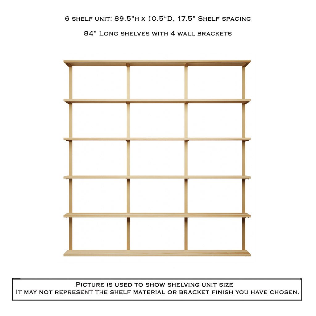 Wall Mount 6 Shelf Unit: 89.5" H