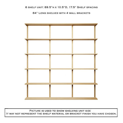 Wall Mount 6 Shelf Unit: 89.5" H