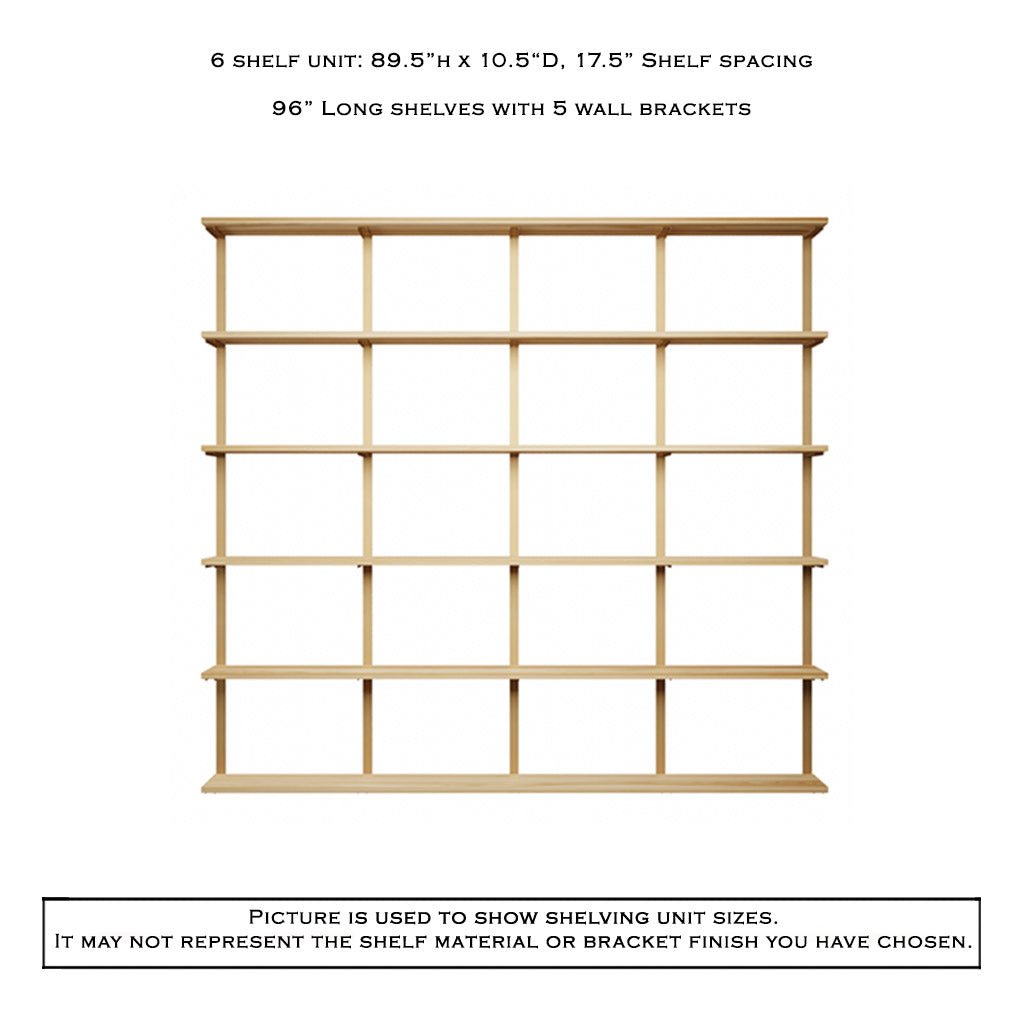 Wall Mount 6 Shelf Unit: 89.5" H