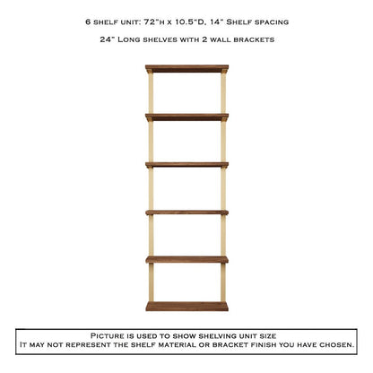 Wall Mount 6 Shelf Unit: 72" H