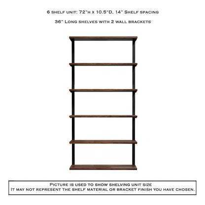 Wall Mount 6 Shelf Unit: 72" H