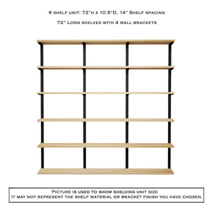Wall Mount 6 Shelf Unit: 72" H