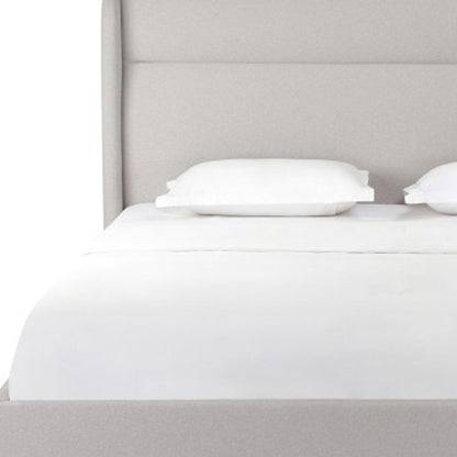 Gray Tufted Linen Blend Upholstered King Bed Frame