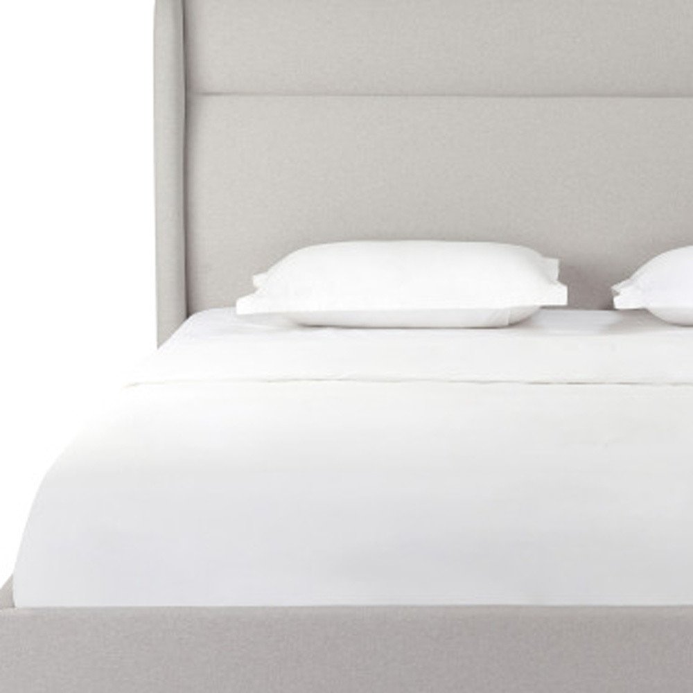Gray Tufted Linen Blend Upholstered King Bed Frame