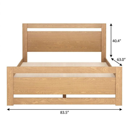 Natural Wood Queen Bed Frame