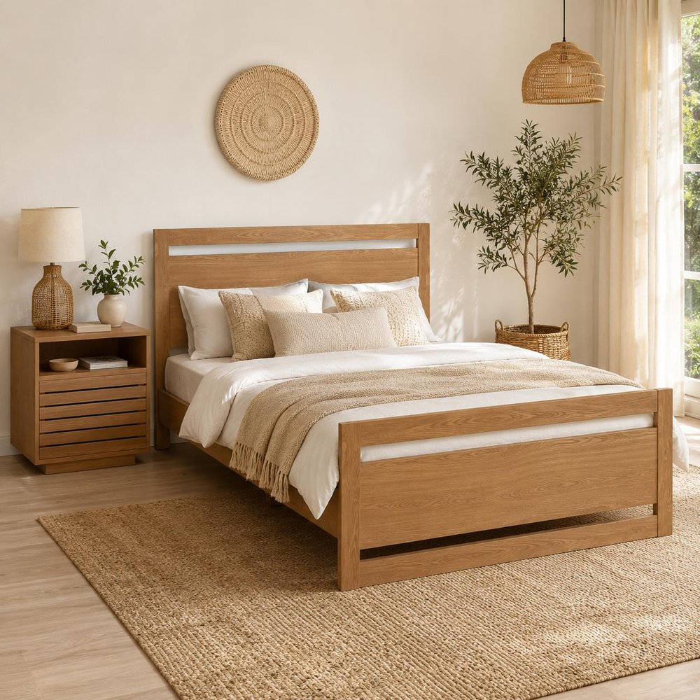 Black Wood Queen Bed Frame