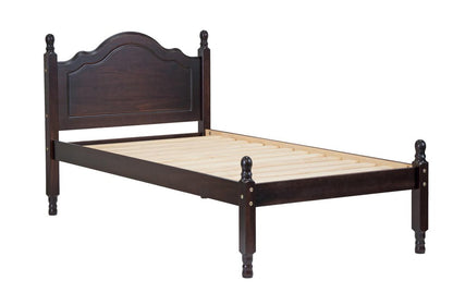 Coffee Solid Wood Twin Bed Frame