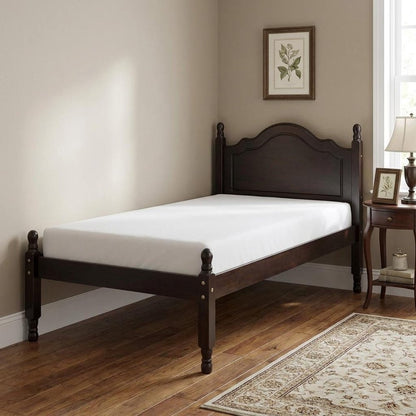 Coffee Solid Wood Twin Bed Frame