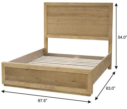 Oak Wood Queen Bed Frame