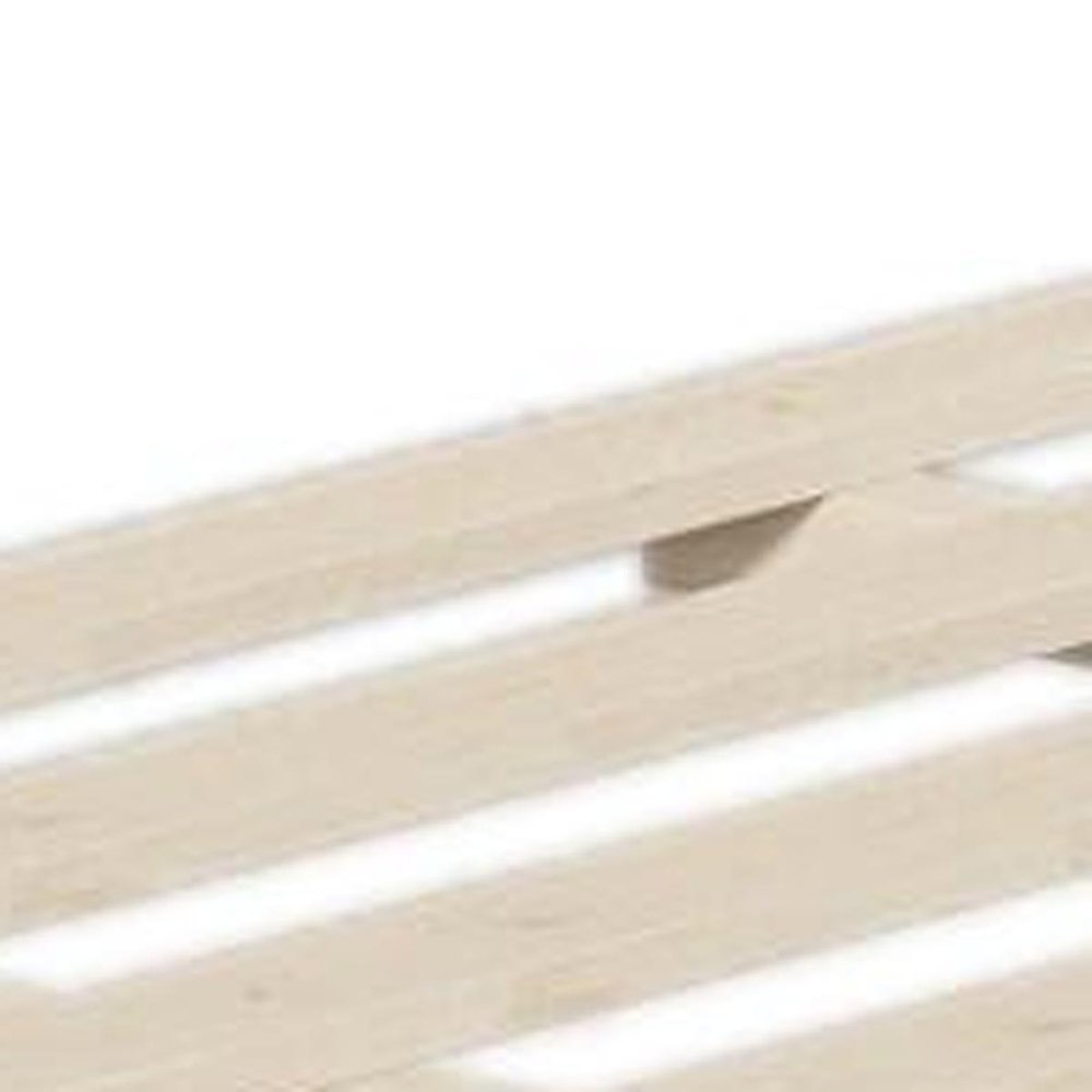 Brown Inlaid Panels Solid Wood King Bed Frame
