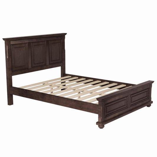 Brown Solid Wood Queen Bed Frame
