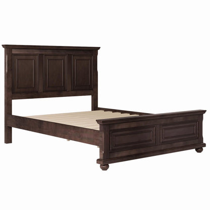 Brown Solid Wood Queen Bed Frame