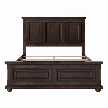 Brown Solid Wood Queen Bed Frame