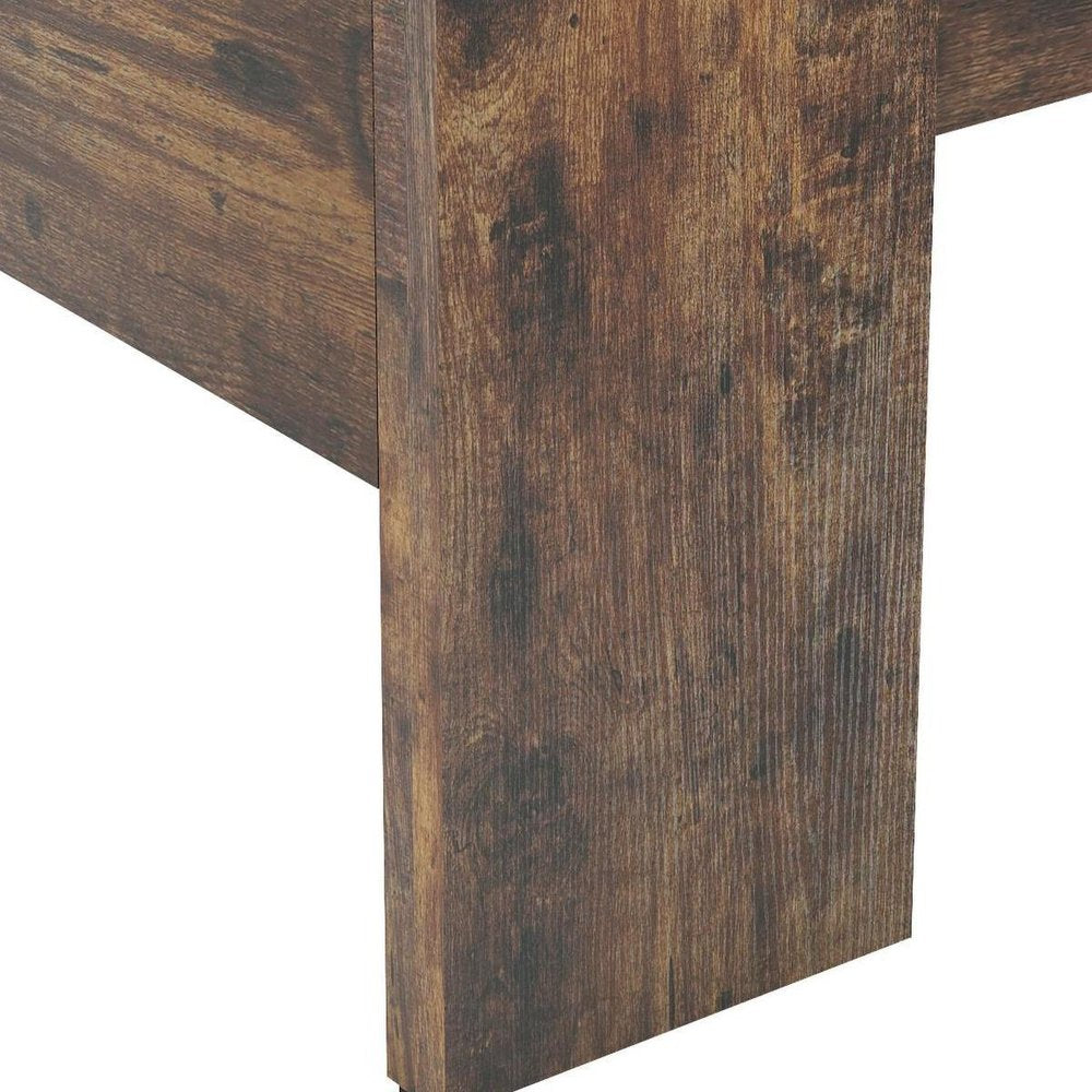 Brown Solid Wood Queen Bed Frame