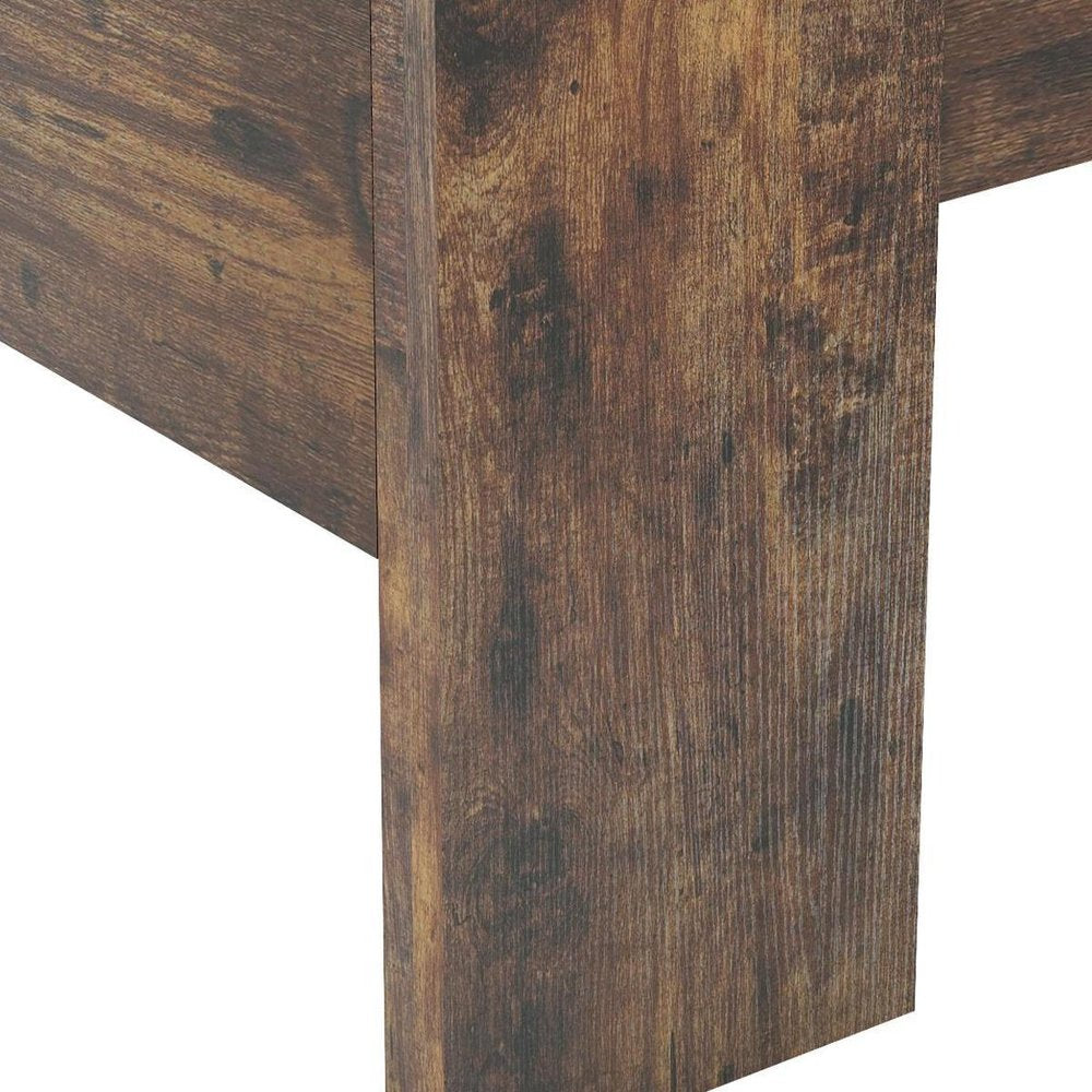 Brown Solid Wood King Bed Frame