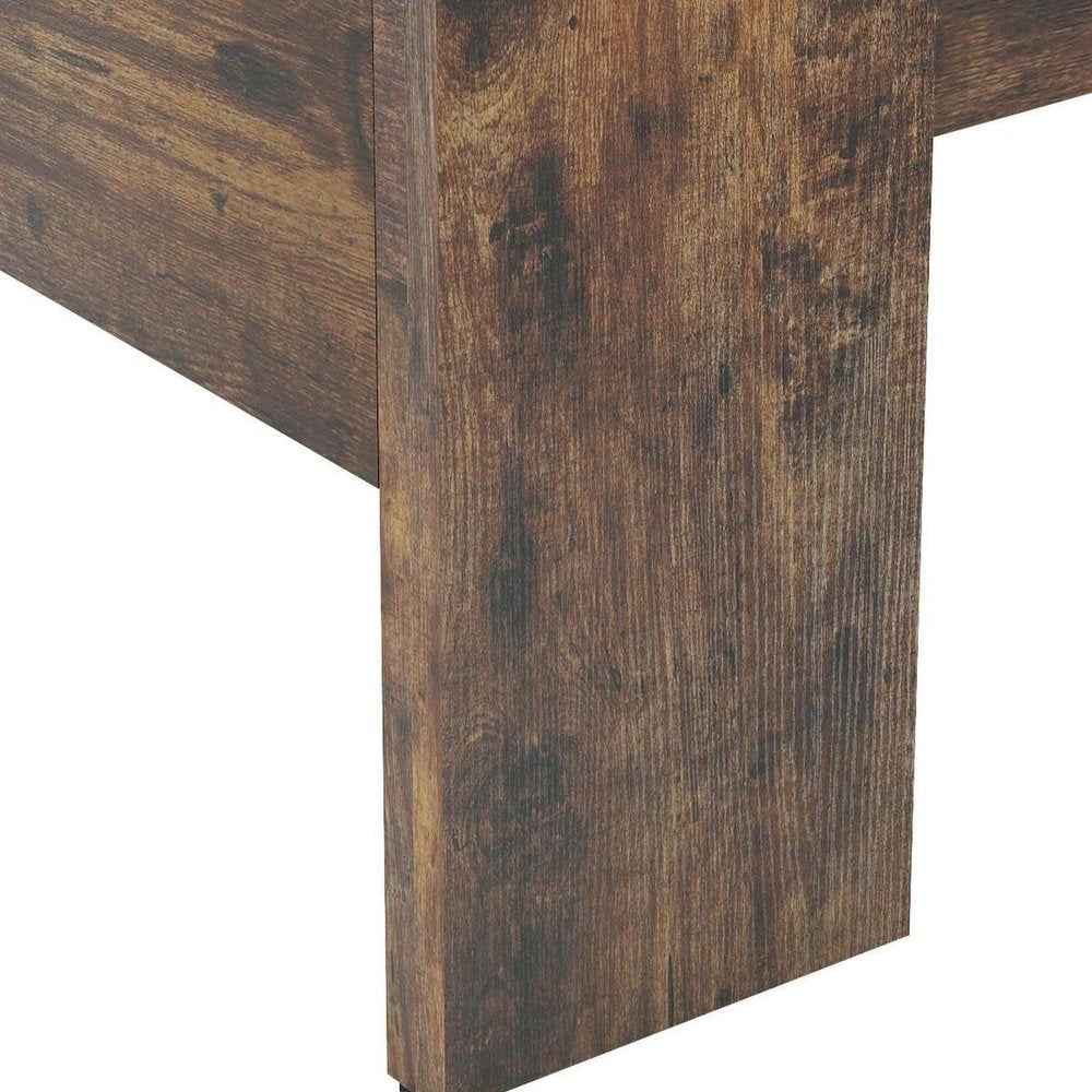 Brown Solid Wood King Bed Frame