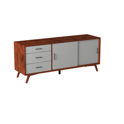 Flynn Large TV Console, Cherry Acorn/White