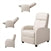 Off White High-Density Faux Leather Push Back Recliner Chair