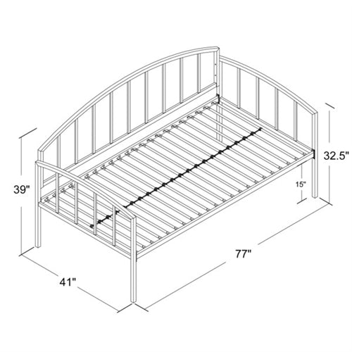 Twin size Modern Black Metal Daybed for Bedroom or Living Room