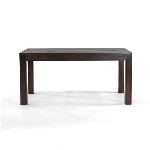 Modern Farmhouse 63-inch Solid Wood Dining Table in Rustic Dark Brown Finish