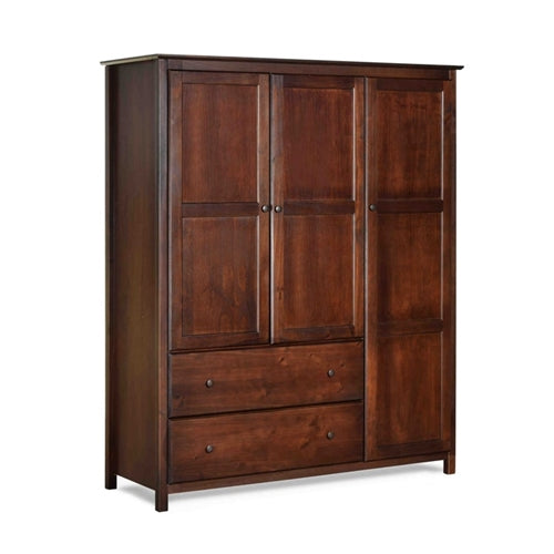 Cherry Wood Finish Bedroom Wardrobe Armoire Cabinet Closet