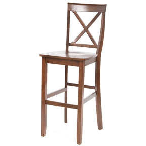 Set of 2 - X-Back 30-inch Solid Wood Barstool in Mahogany Finish