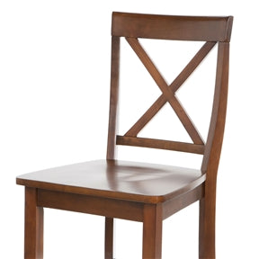 Set of 2 - X-Back 30-inch Solid Wood Barstool in Mahogany Finish