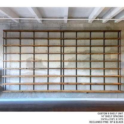 Wall Mount 4 Shelf Unit: 54.5" H