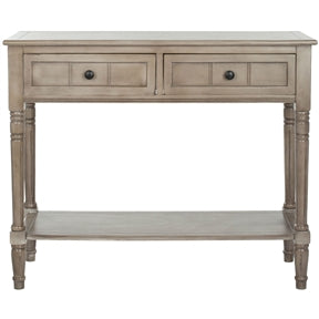 Console Accent Table Traditional Style Sofa Table in Distressed Cream