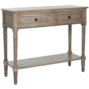 Console Accent Table Traditional Style Sofa Table in Distressed Cream