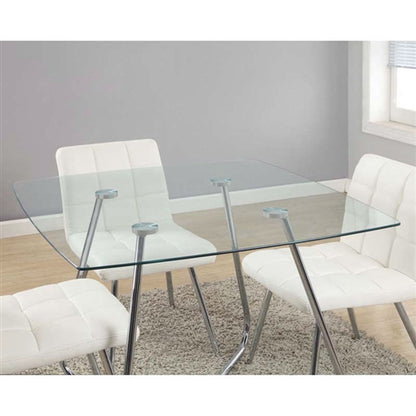 Modern Square Dining Table 40 x 40-inch with Tempered Glass Top