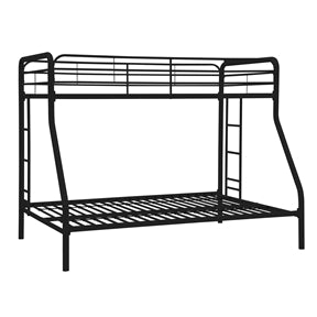 Twin over Full size Bunk Bed in Sturdy Black Metal