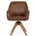 Faux Leather Swivel Accent Chair with Solid Wood Legs - Brown