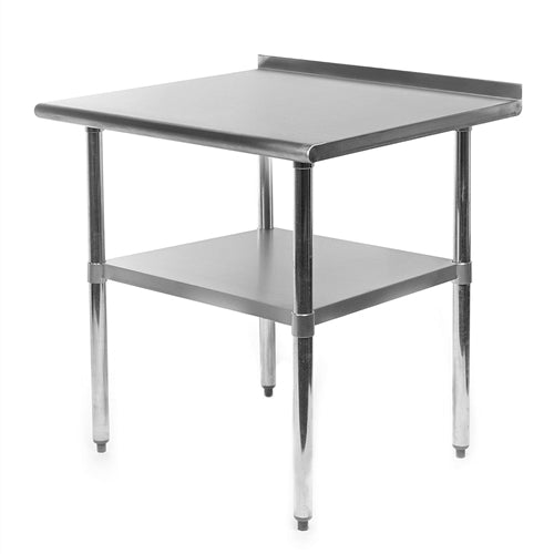 Heavy Duty 30 x 24 inch Stainless Steel Restaurant Kitchen Prep Work Table with Backsplash