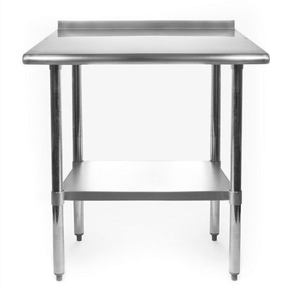 Heavy Duty 30 x 24 inch Stainless Steel Restaurant Kitchen Prep Work Table with Backsplash