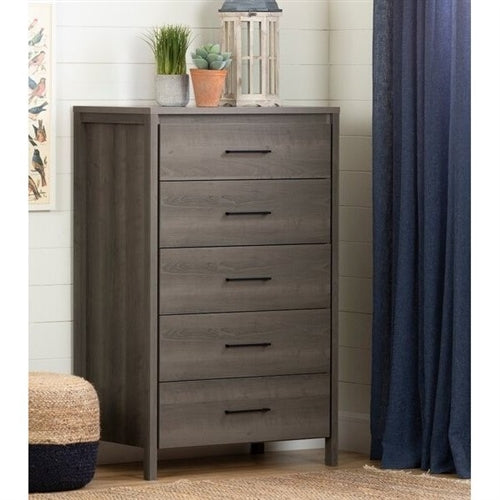 Modern Grey 5 Drawer Storage Chest