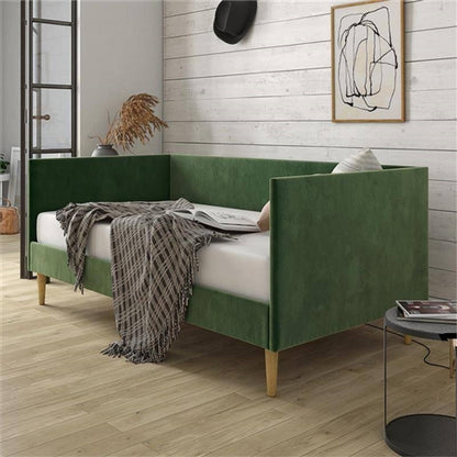 Twin size Modern Green Velvet Upholstered Daybed