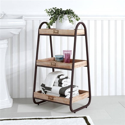 Industrial Freestanding 3-Tier Bathroom Storage Shelving Unit