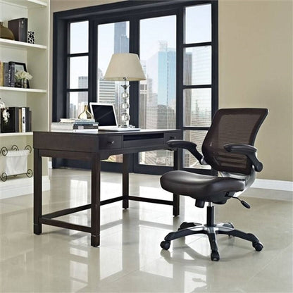 Modern Brown Mesh Back Ergonomic Office Chair with Flip-up Arms