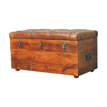 Buffalo Hide Chestnut Storage Trunk