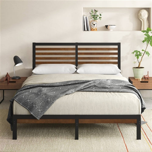 King Size Eco Friendly Bamboo Metal Platform Bed Frame