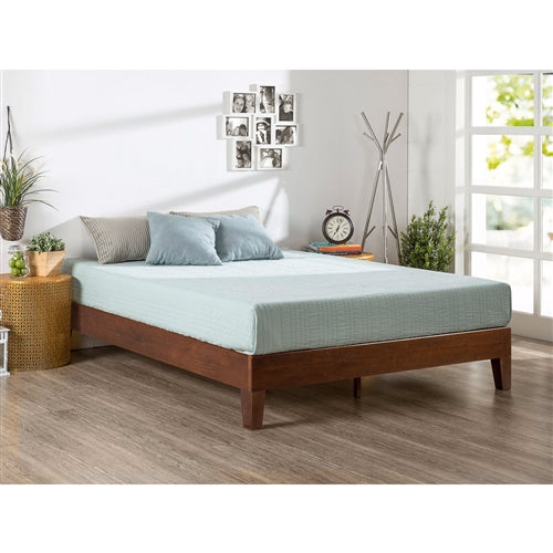 Low Profile Solid Wood Platform Bed Frame in Espresso Finish